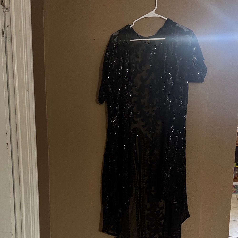 Lucky & Blessed Black Sequin Overlay